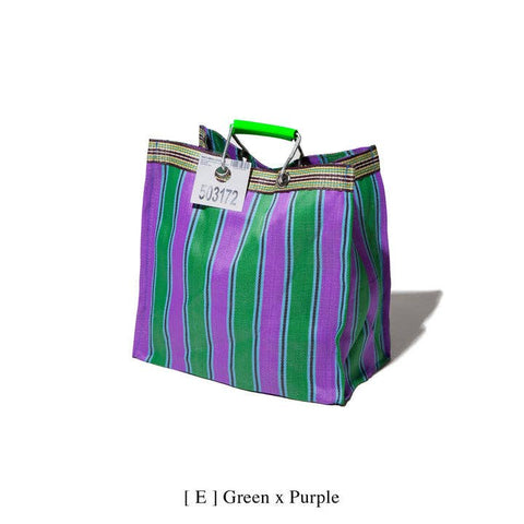 Recycled Striped Tote Bag - Square