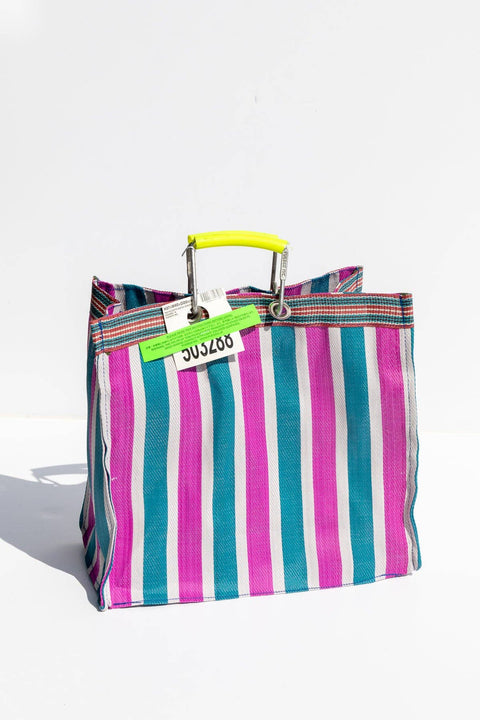 Recycled Striped Tote Bag - Square