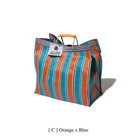 Recycled Striped Tote Bag - Square