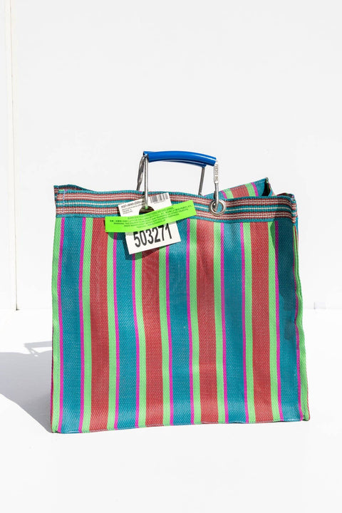 Recycled Striped Tote Bag - Square