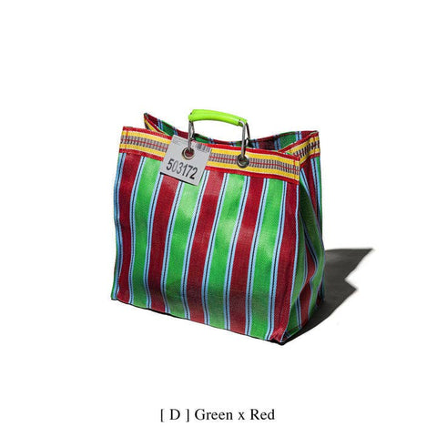 Recycled Striped Tote Bag - Square